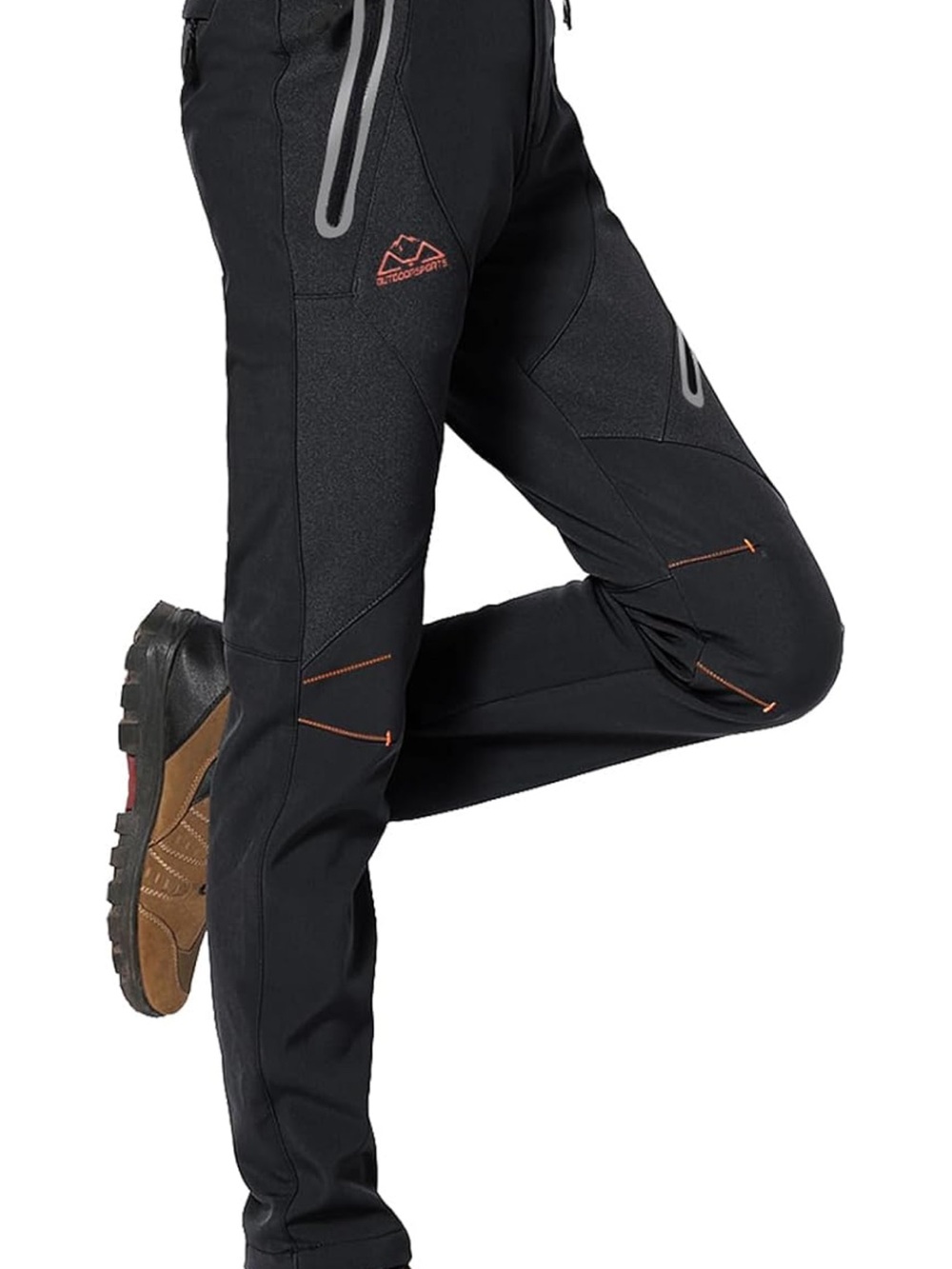 Outdoor Sports Fleece Lined Black Softshell Pants